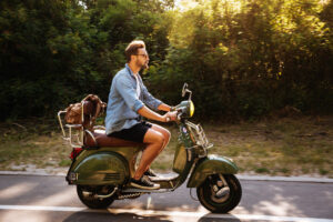 Touring with lockable motorcycle top box