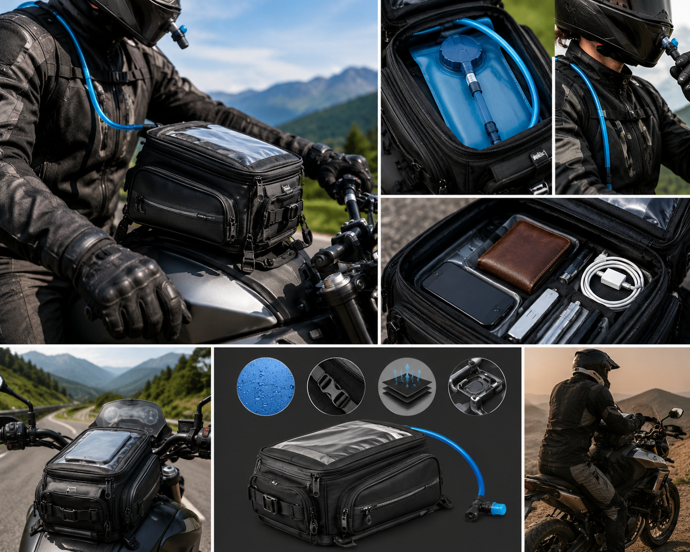 Motorcycle Tank Bag with Hydration Pack: 7 Key Benefits