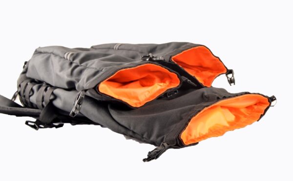 biker backpack with helmet pouch