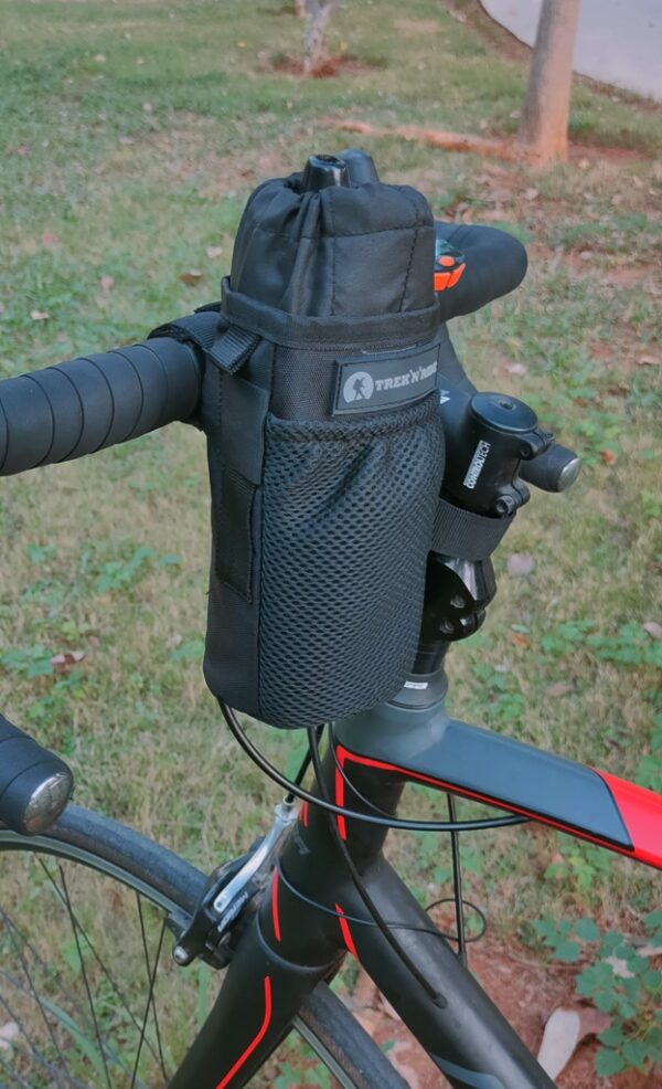 handlebar water bottle and phone pouch