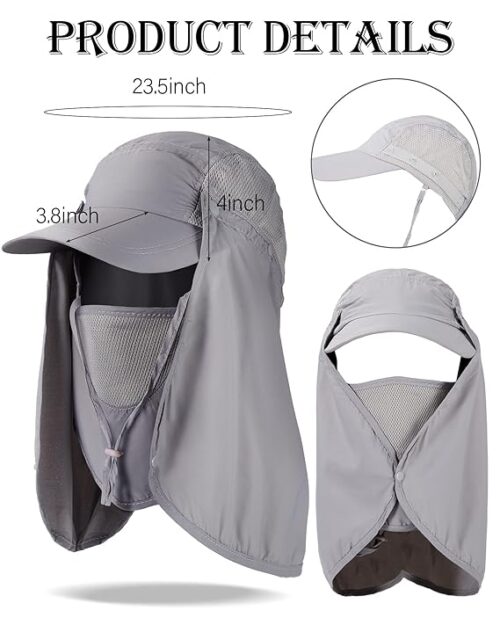 Neck Face Mask Removable Hiking Cap