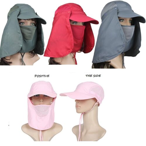 Hiking cap with neck cover