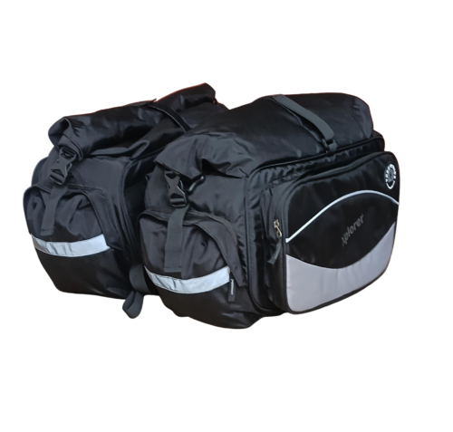 Motorcycle Saddle Bag Xplorer & SoreBuster Air Cushion Combo
