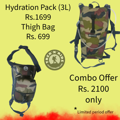 Hydration Pack (3L) and Thigh bag combo offer