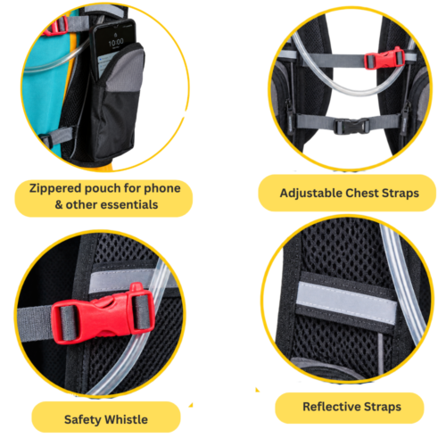 Hydration Pack Bag and Bladder - 2 Litre