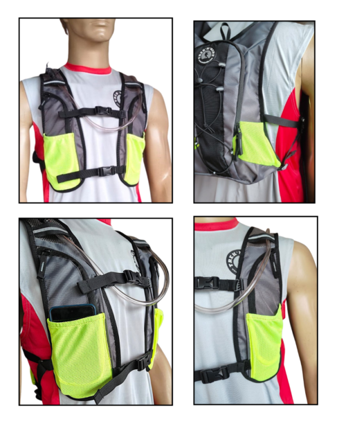 Hydration bag with bladder and multiple pockets